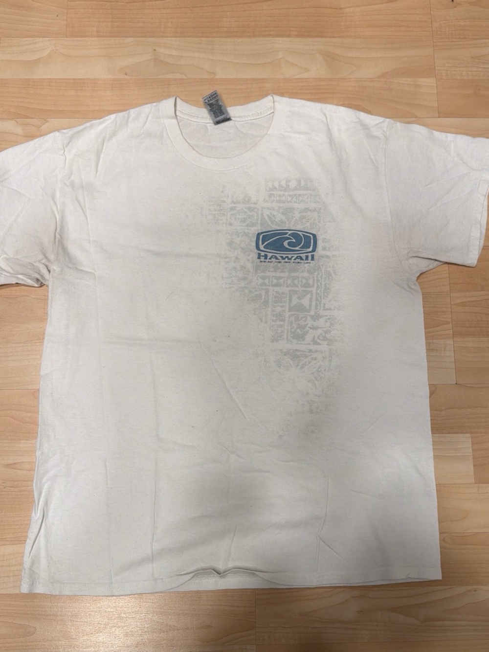 Vintage Gildan White Hawaii Graphic Short Sleeve Tee size large